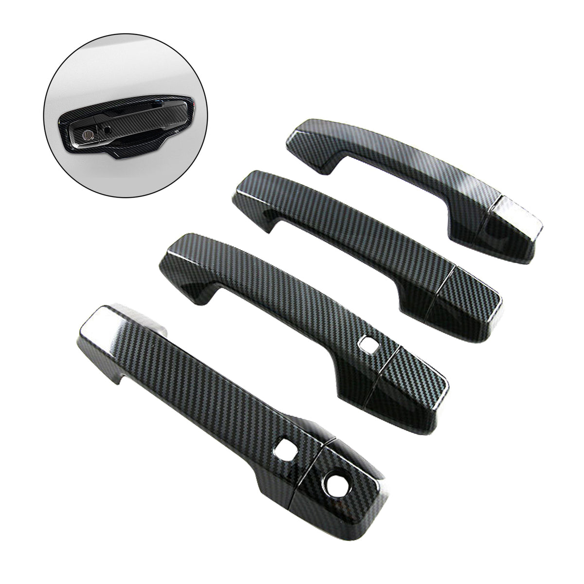 Side Door Handle Covers Suitable For Mitsubishi Triton L200 23-25 Carbon Fibre