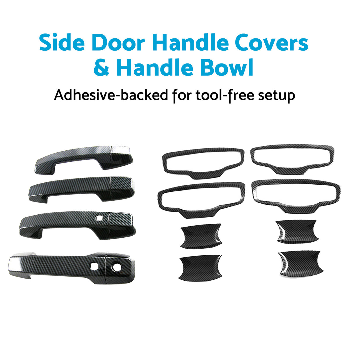 Side Door Handle Covers & Handle Bowl Suitable For Mitsubishi Triton L200 23-25